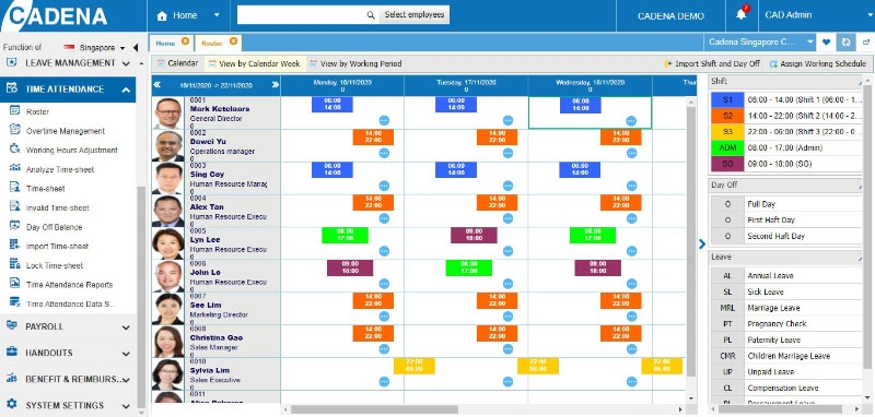 Cadena HRM tích hợp hệ thống chấm công linh hoạt