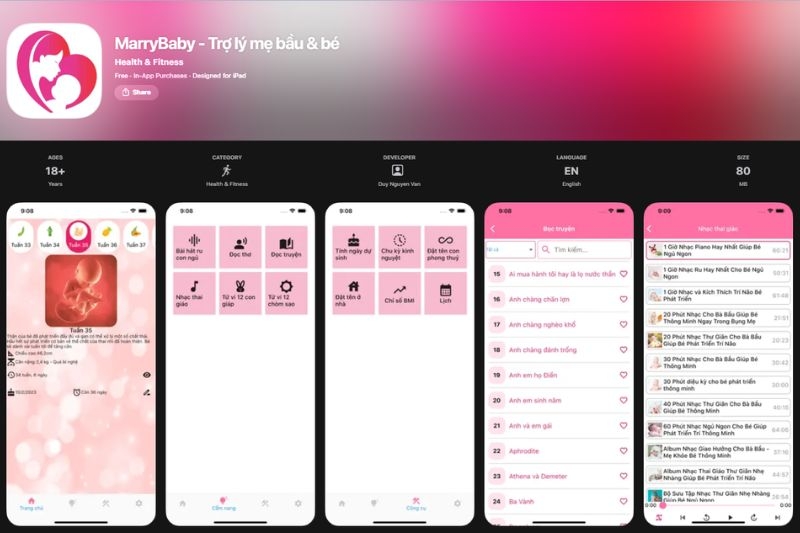 MarryBaby - Trợ lý mẹ bầu và bé
