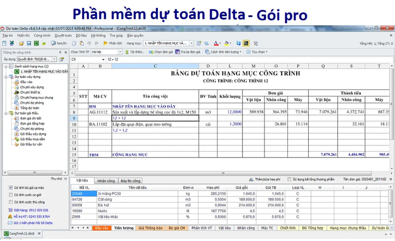 Phần mềm dự toán công trình (hình 4)