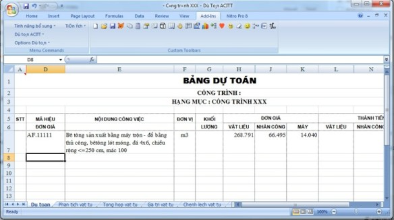 Phần mềm dự toán công trình (hình 6)