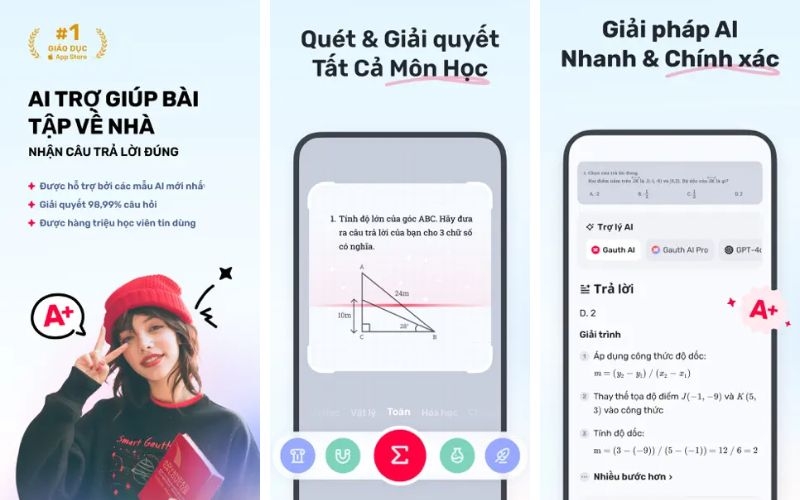 Phần mềm giải bài tập Hóa học 2026 - Gauth: Trợ lý làm bài tập AI