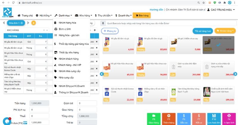 phần mềm POS miễn phí 2026 - DantriSoft