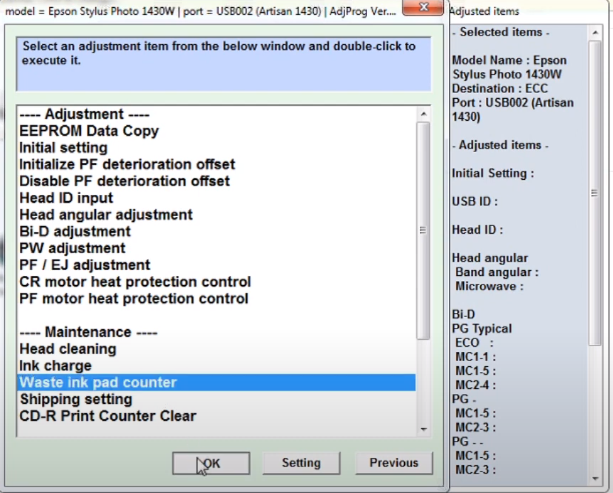 phần mềm reset máy in epson 1430 - hình 2