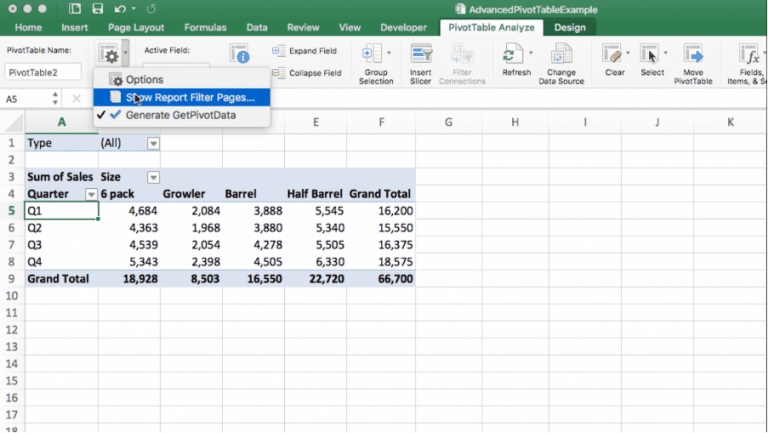 chon show report filters page