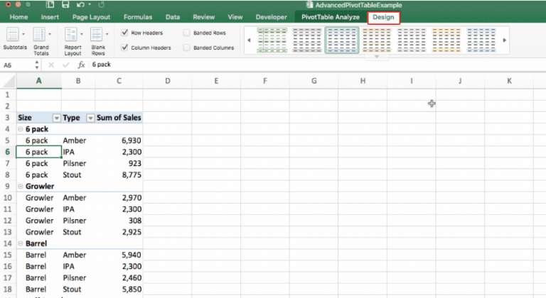 an hien tong phu trong pivot table