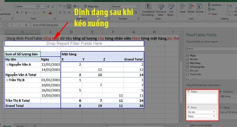 su dung pivot table xay dung bo loc bao cao