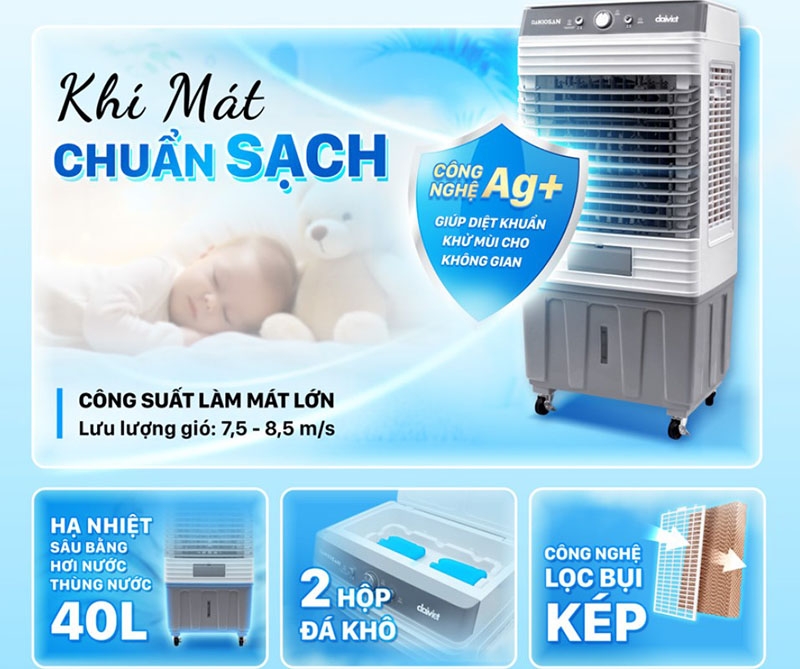 Quạt điều hòa Daikiosan DM101 trang bị công nghệ tiêu diệt vi trùng