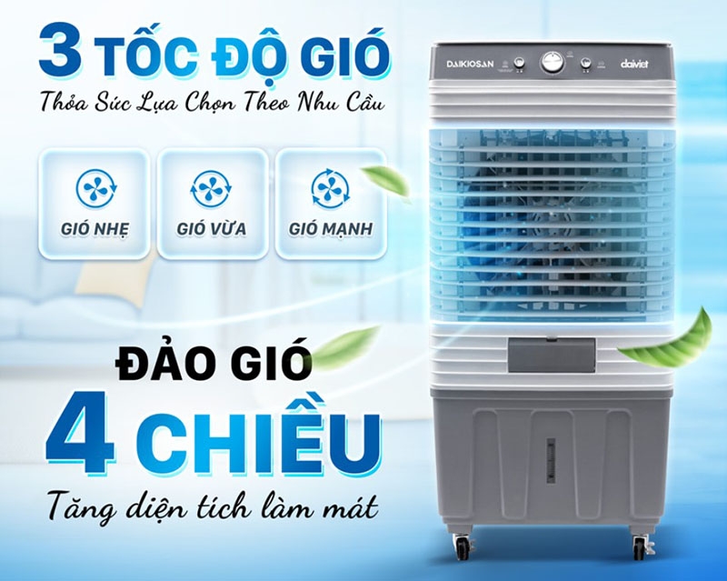 Quạt điều hòa Daikiosan DM101 sở hữu 3 tốc độ gió