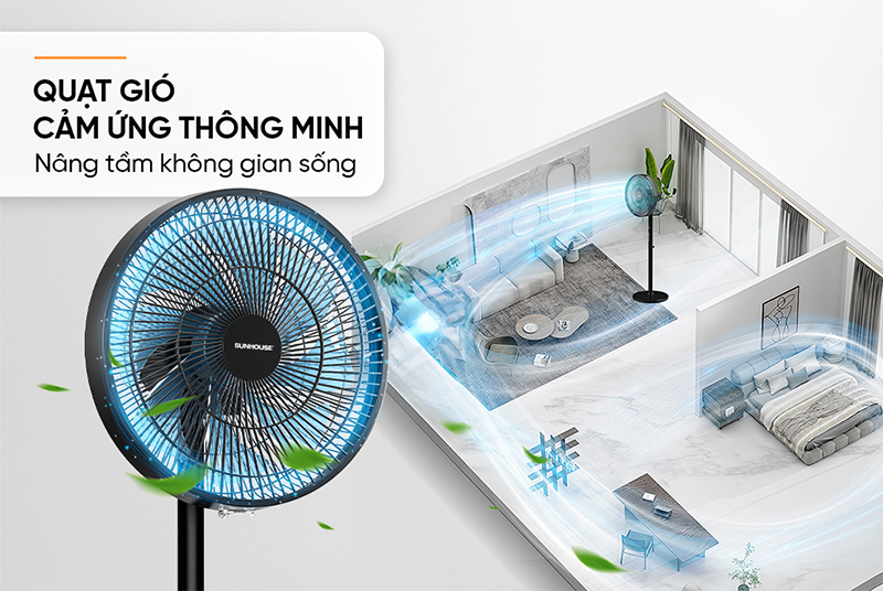 Quạt đứng Sunhouse 8 cánh SHD7346 60W (hình 8)