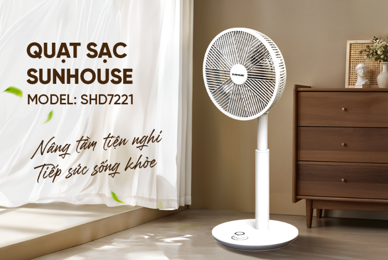 Quạt sạc tích điện Sunhouse SHD7221 - hình 1