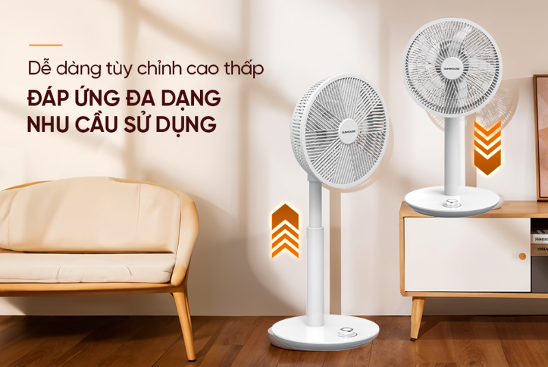 Quạt sạc tích điện Sunhouse SHD7221 - hình 3