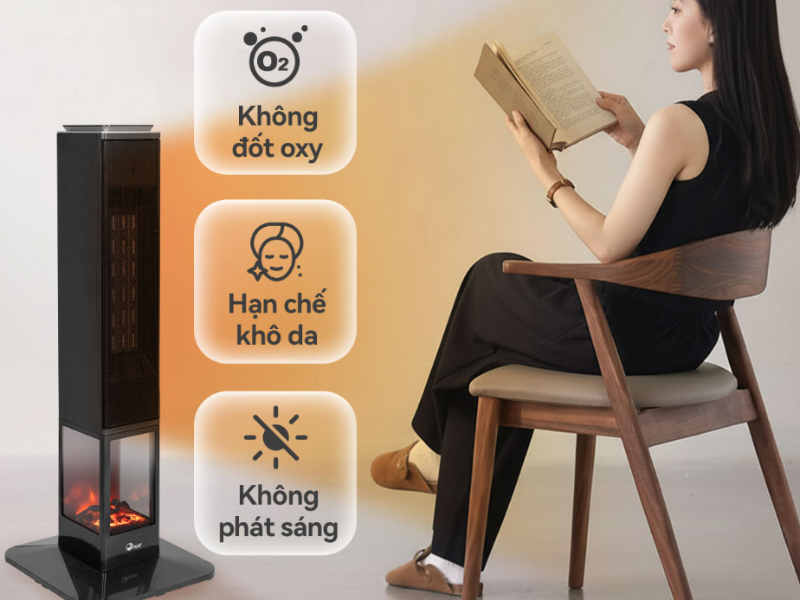 Quạt sưởi gốm Ceramic FujiE VH08 2400W - hình 4