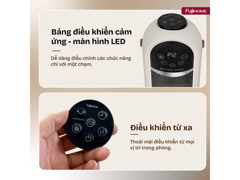 Quạt sưởi gốm Ceramic Fujihome FH202 2200W (hình 7)