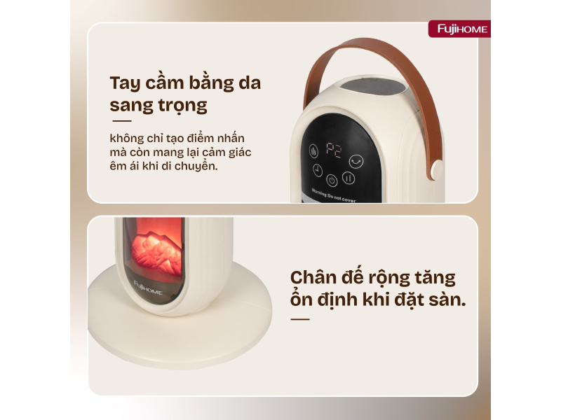 Quạt sưởi gốm Ceramic Fujihome FH202 2200W (hình 3)