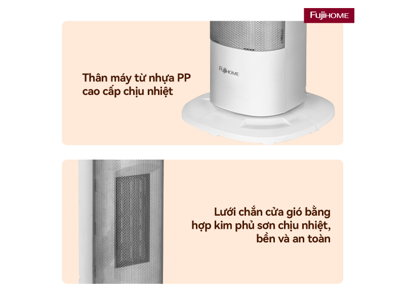 Quạt sưởi gốm Ceramic Fujihome FH3100M 2000W (hình 3)