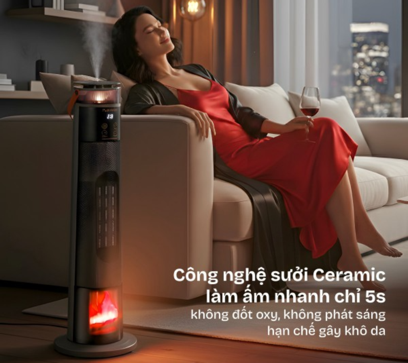 Quạt sưởi gốm Ceramic Fujihome FH3303 2000W (hình 4)
