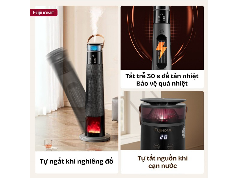 Quạt sưởi gốm Ceramic Fujihome FH3303 2000W (hình 10)