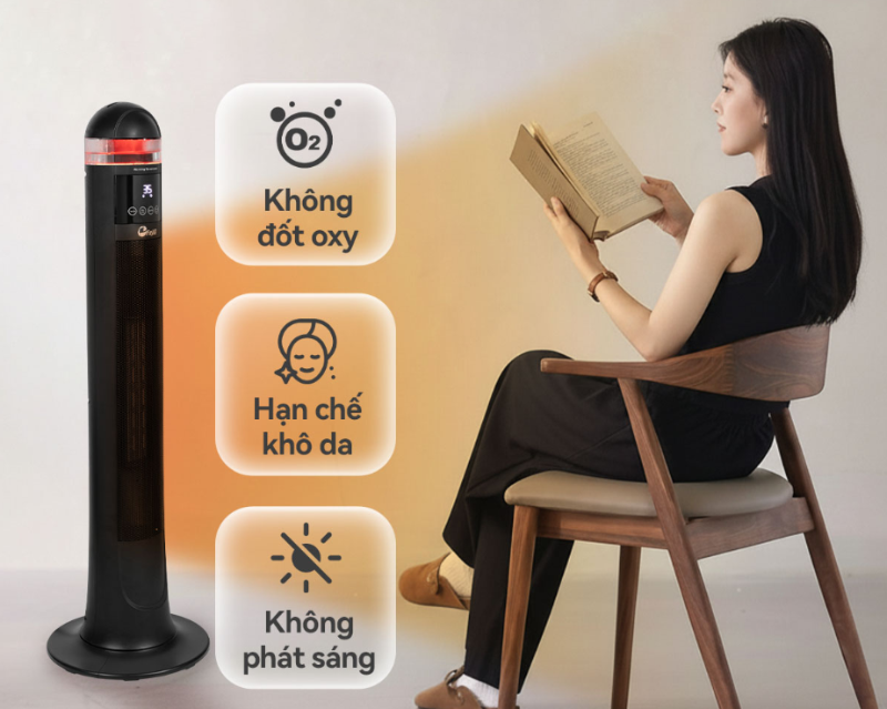 Quạt sưởi gốm Ceramic tạo ẩm FujiE VH221 2200W - hình 4