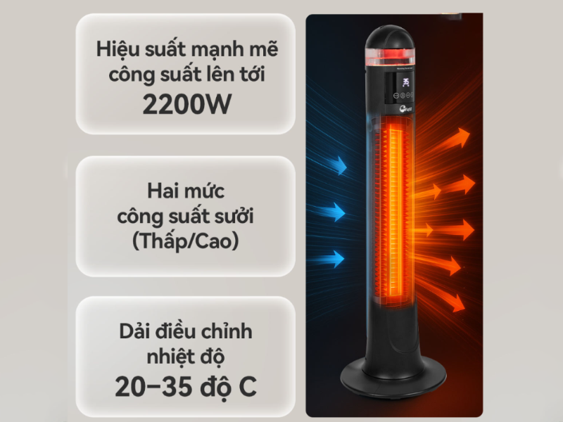 Quạt sưởi gốm Ceramic tạo ẩm FujiE VH221 2200W - hình 6