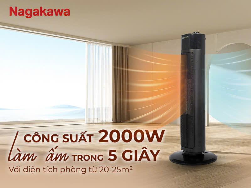 Quạt sưởi gốm Nagakawa NEH8356 2000W - hình 3