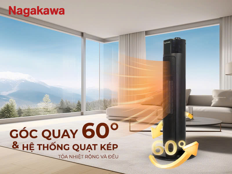 Quạt sưởi gốm Nagakawa NEH8356 2000W - hình 4