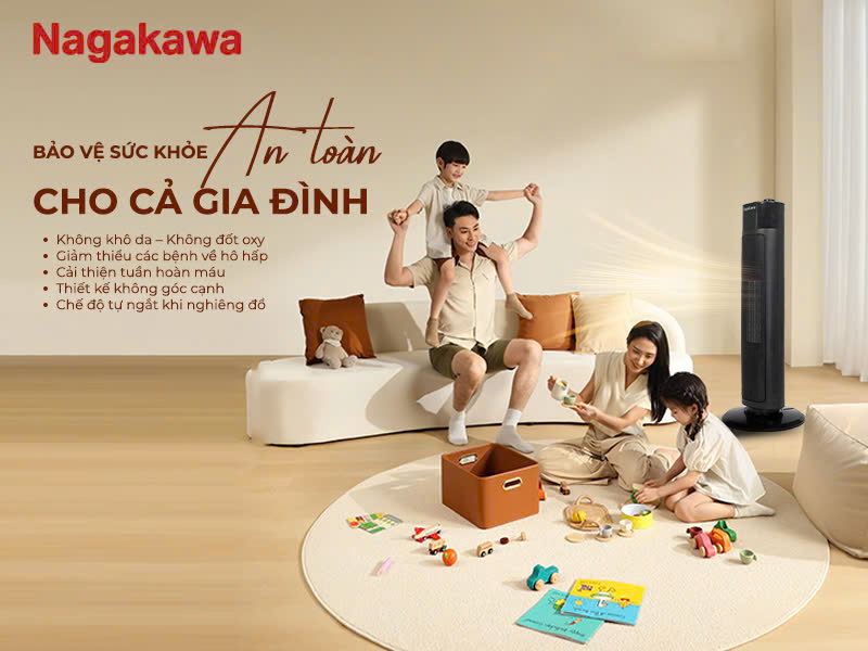 Quạt sưởi gốm Nagakawa NEH8356 2000W - hình 8