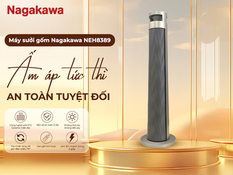 Quạt sưởi gốm Nagakawa NEH8389 2000W - hình 7