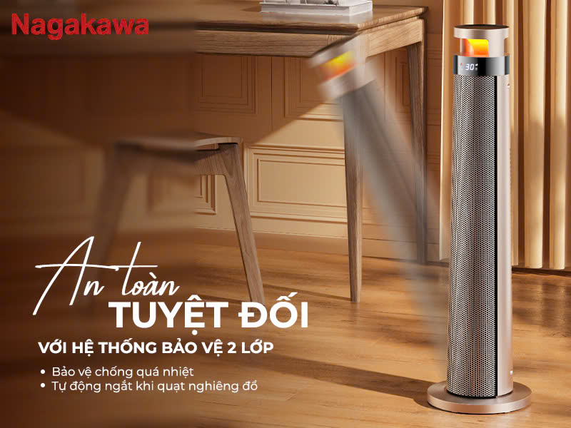 Quạt sưởi gốm Nagakawa NEH8389 2000W - hình 8