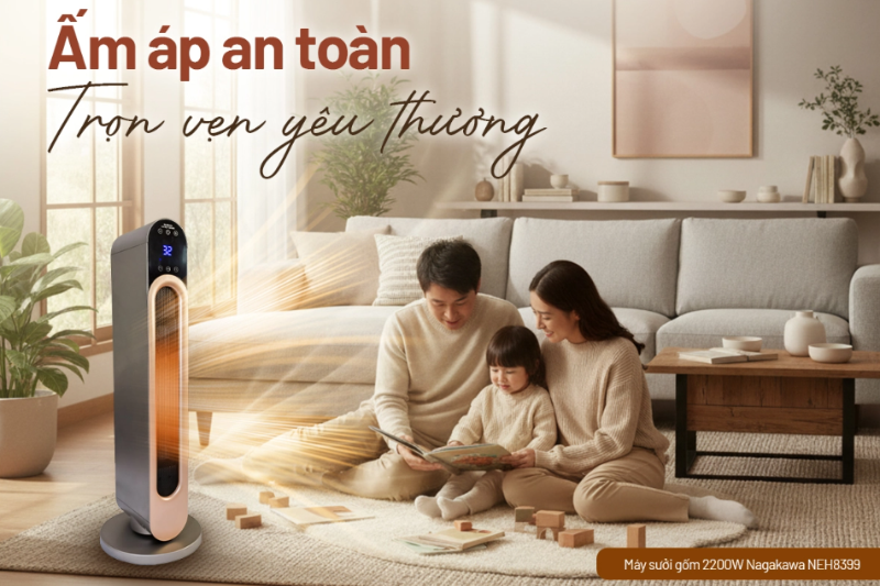 Quạt sưởi gốm Nagakawa NEH8399 2000W - hình 7