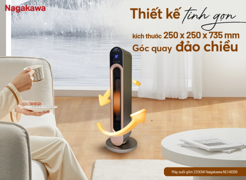 Quạt sưởi gốm Nagakawa NEH8399 2000W - hình 9