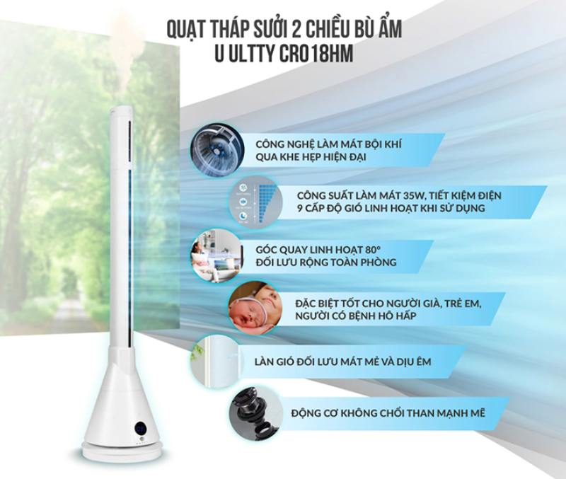 Quạt sưởi gốm U-ULTTY SKJ-CR018HM 1800W - hình 3