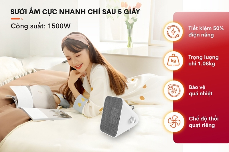 quạt sưởi mini giá rẻ hình 4