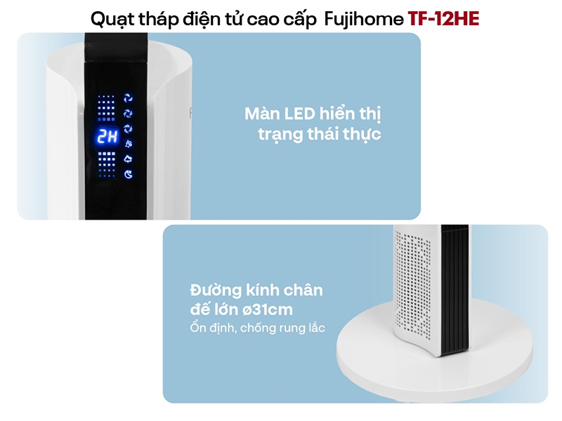 Quạt tháp điện tử Fujihome TF-12HE(hình 2)