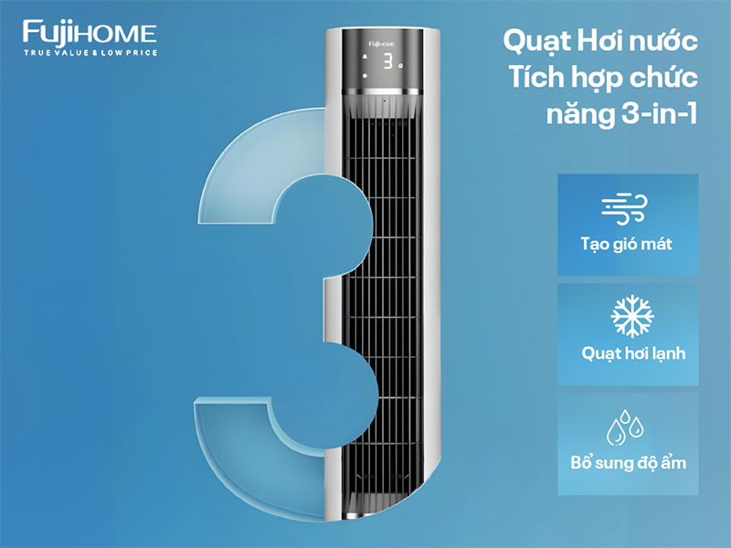 Quạt tháp hơi nước tích hợp lọc không khí Fujihome AC-18LE (hình 8)