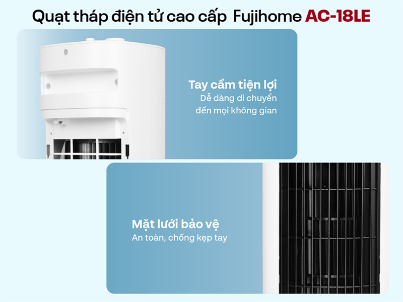 Quạt tháp hơi nước tích hợp lọc không khí Fujihome AC-18LE (hình 3)