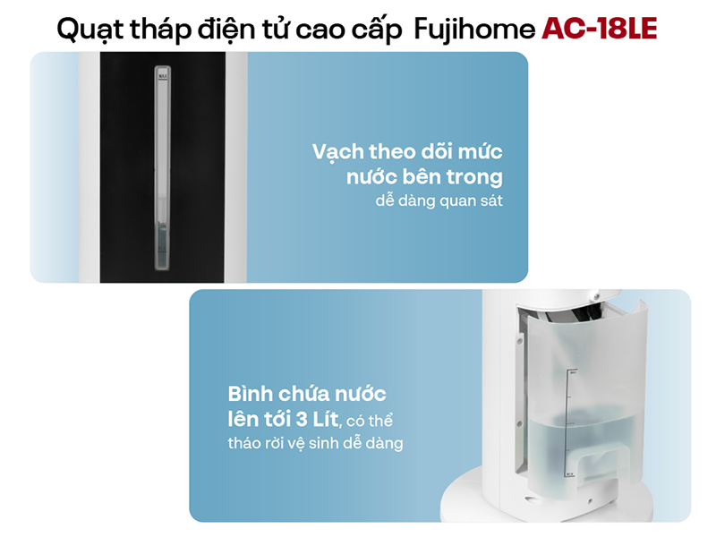 Quạt tháp hơi nước tích hợp lọc không khí Fujihome AC-18LE (hình 10)