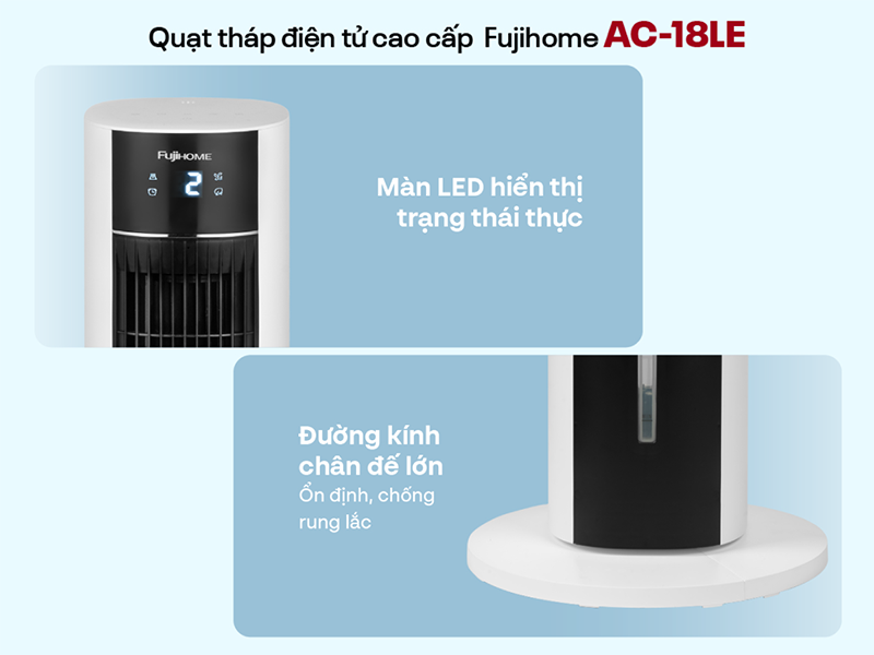 Quạt tháp hơi nước tích hợp lọc không khí Fujihome AC-18LE (hình 4)
