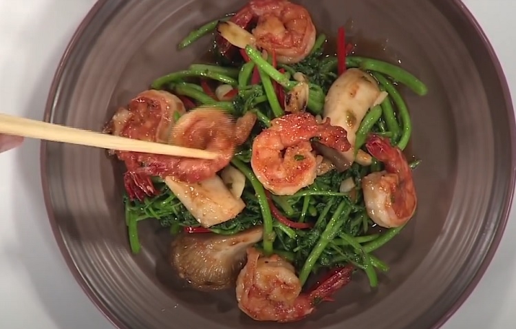 Rau cải xoong xào tôm (Hình 4)