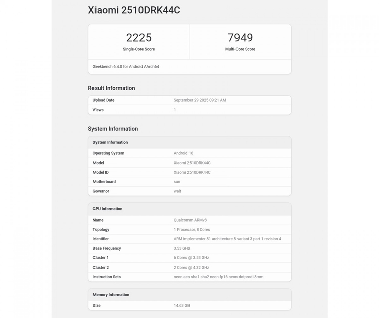 Redmi K90 lộ diện trên Geekbench với vi xử lý bất ngờ