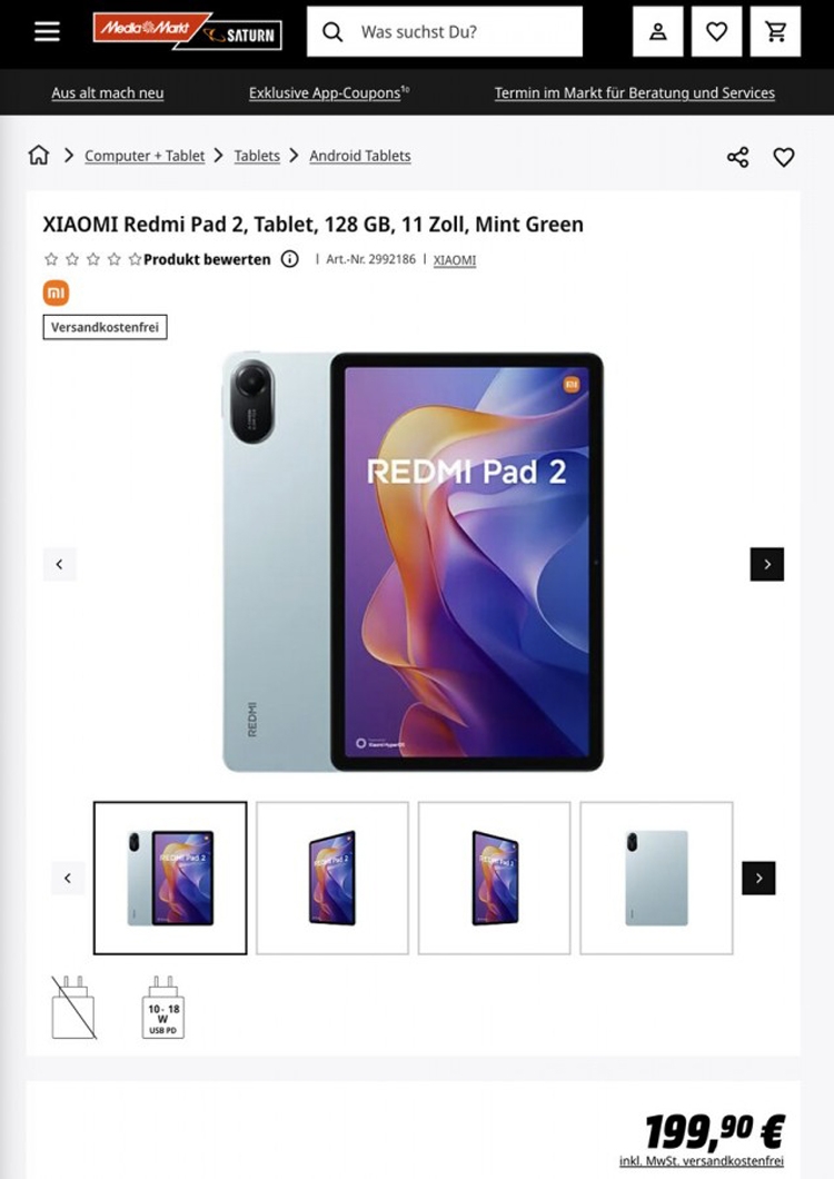 Redmi Pad 2 lộ giá bán tại châu Âu từ 199 EUR (khoảng 5.9 triệu đồng)