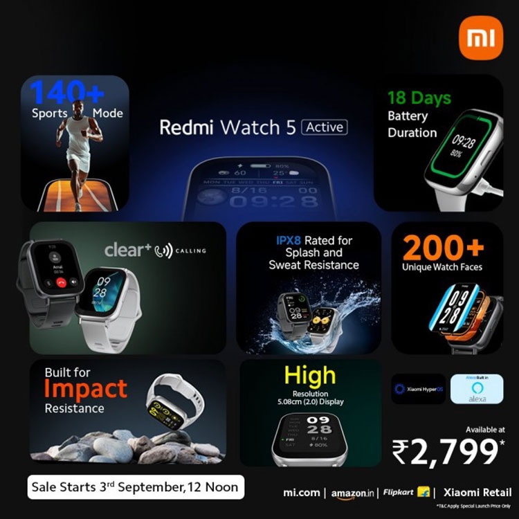 Redmi Watch 5 Active ra mắt với tính năng gọi Bluetooth và pin lên đến 18 ngày - hình 3