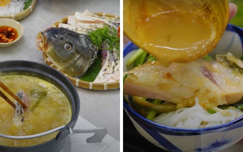 Hoàn thành món lẩu riêu cá chép