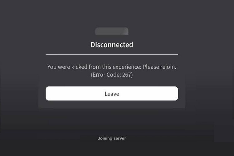 Lỗi Roblox error code 267 1