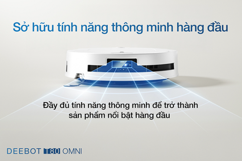 Công nghệ AIVI 3D 3.0 trên robot hút bụi lau nhà Ecovacs T80 Omni