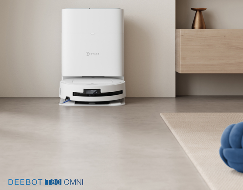 Robot hút bụi lau nhà Ecovacs T80 Omni sở hữu thiết kế hiện đại