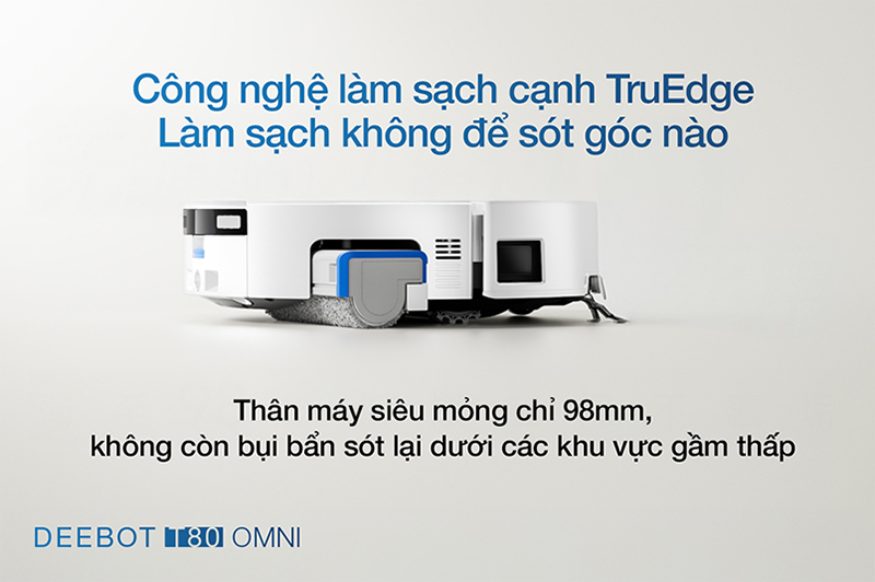Công nghệ làm sạch cạnh TruEdge 2.0 trên robot hút bụi lau nhà Ecovacs T80 Omni (hình 4)