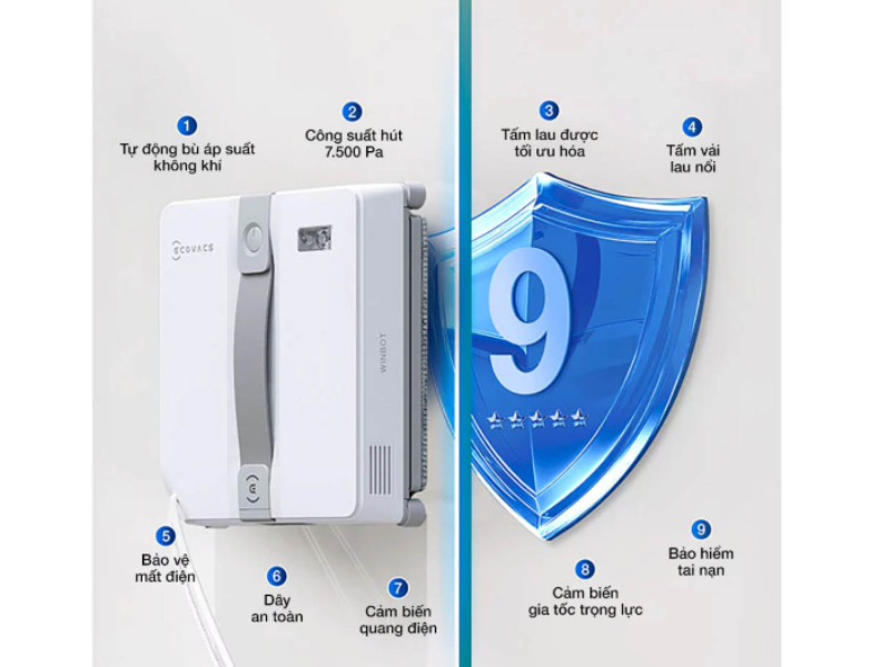 Robot lau kính Ecovacs Winbot Mini (hình 6)