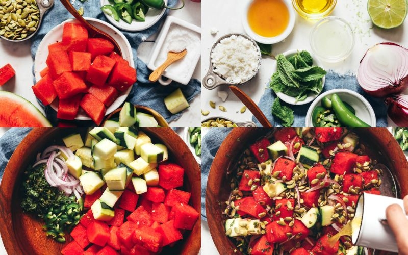 Cách làm salad dưa hấu kiểu Hy Lạp