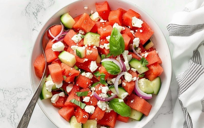 salad dưa hấu truyền thống