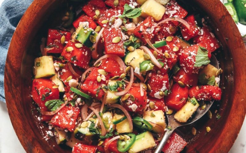 salad dưa hấu kiểu Hy Lạp